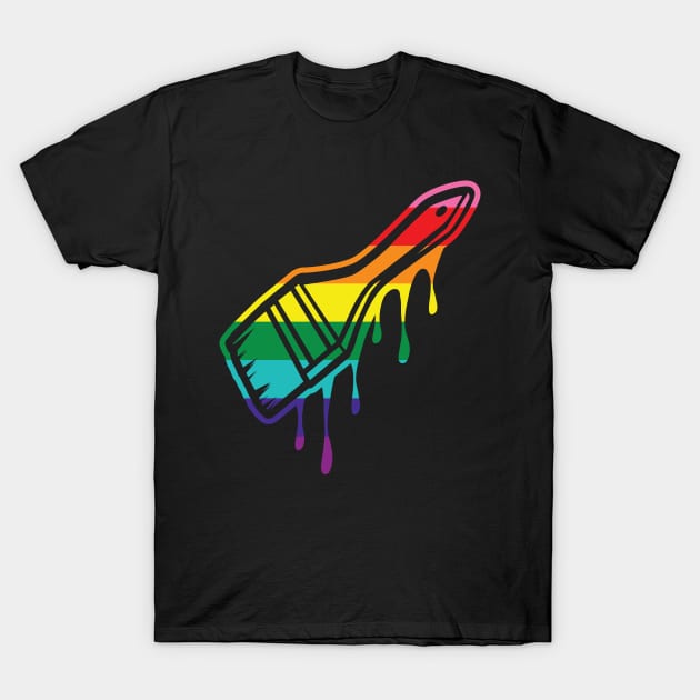 PRIDE Paintbrush T-Shirt by IPRINT